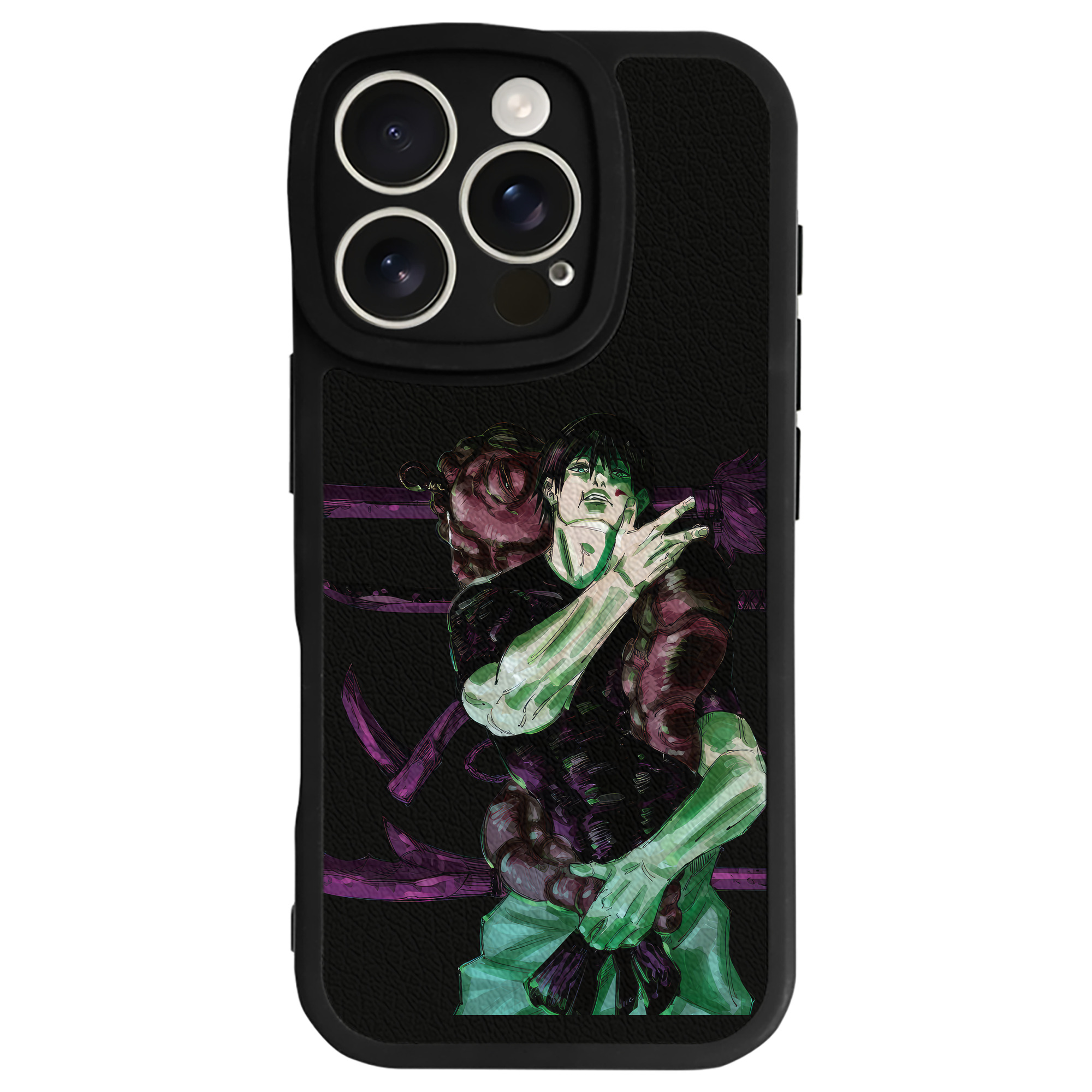 （画像用） 呪術廻戦 Jujutsu Kaisen 【iPhone 16シリーズ対応】シリコンスマホケース（レザー調） 材質：シリコン